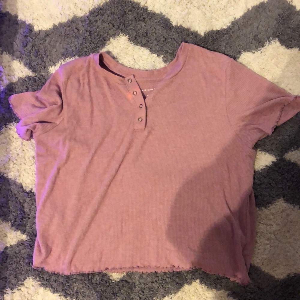 american eagle muav lettuce edge crop top